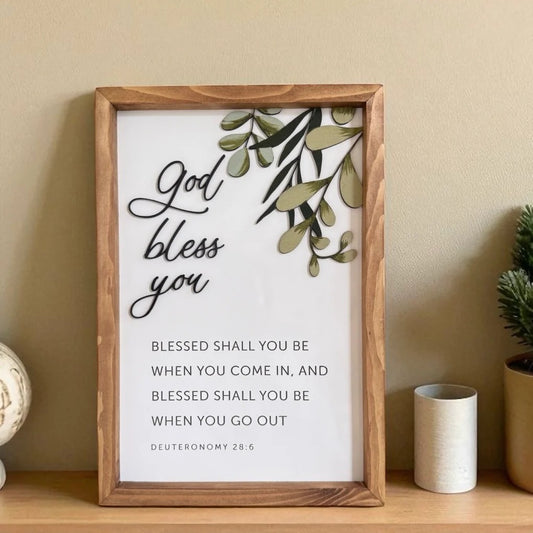 Blessed Shall You Be - Deuteronomy 28:6-10 | 3D Wooden Bible Verse Wall Art
