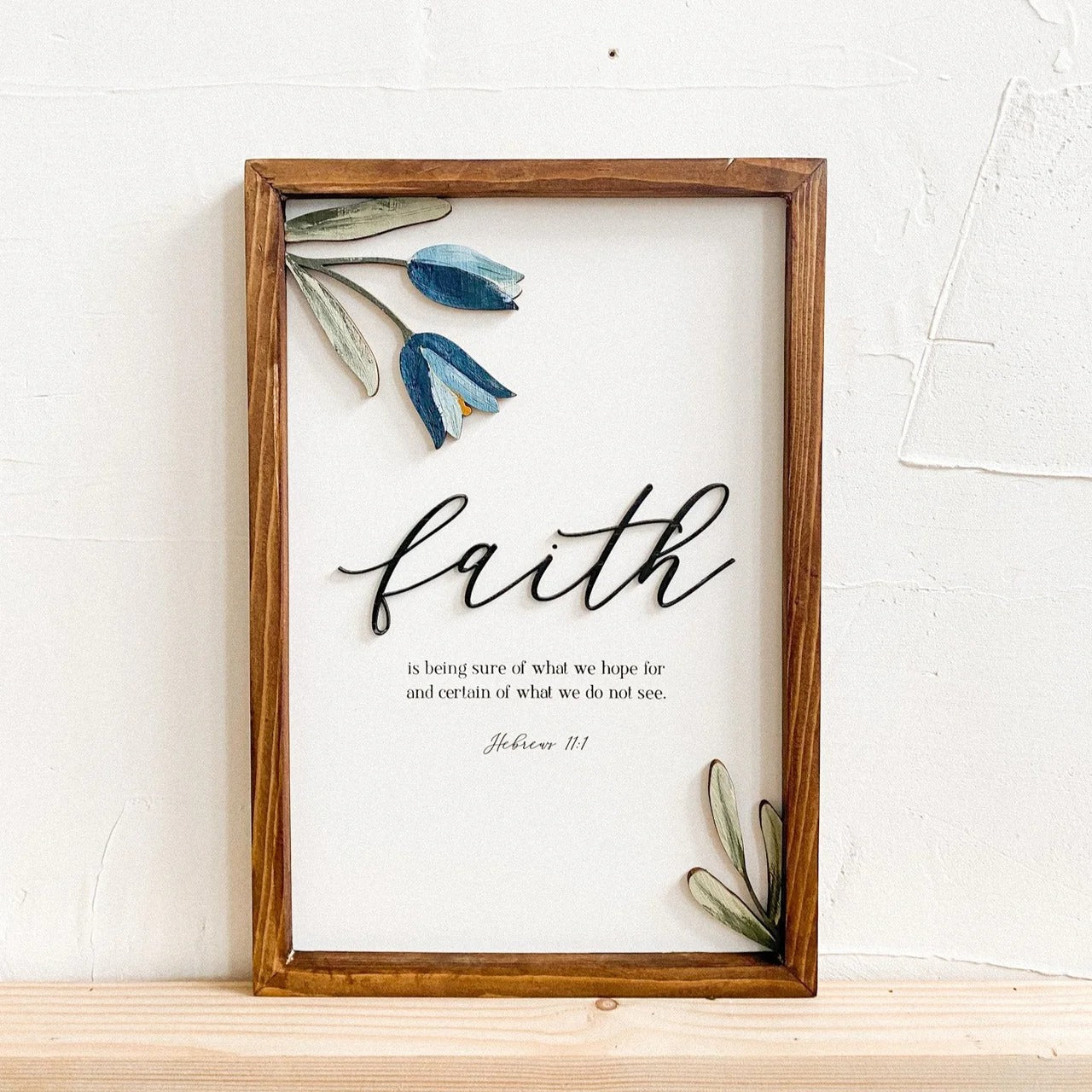 Full Set 3D Wooden Bible Verse Wall Art (Faith, Hope, Love)