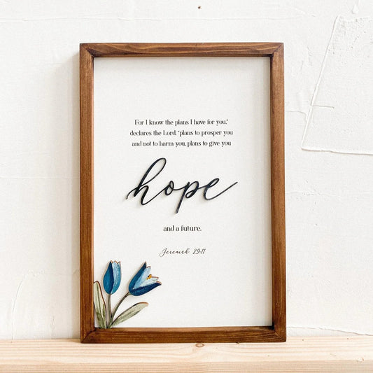 HOPE Jeremiah 29:11 | 3D Wooden Bible Verse Wall Art