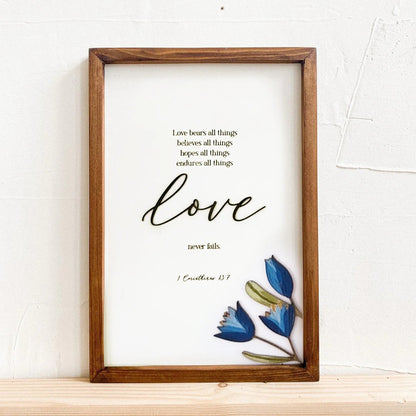 LOVE 1 Corinthians 13 - 3D Wooden Bible Verse Wall Art