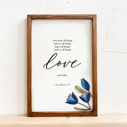 LOVE 1 Corinthians 13 - 3D Wooden Bible Verse Wall Art