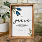 His Grace Is Sufficient For You 2 Corinthians 12:9 | 3D Wooden Bible Verse Wall Art 30x20cm