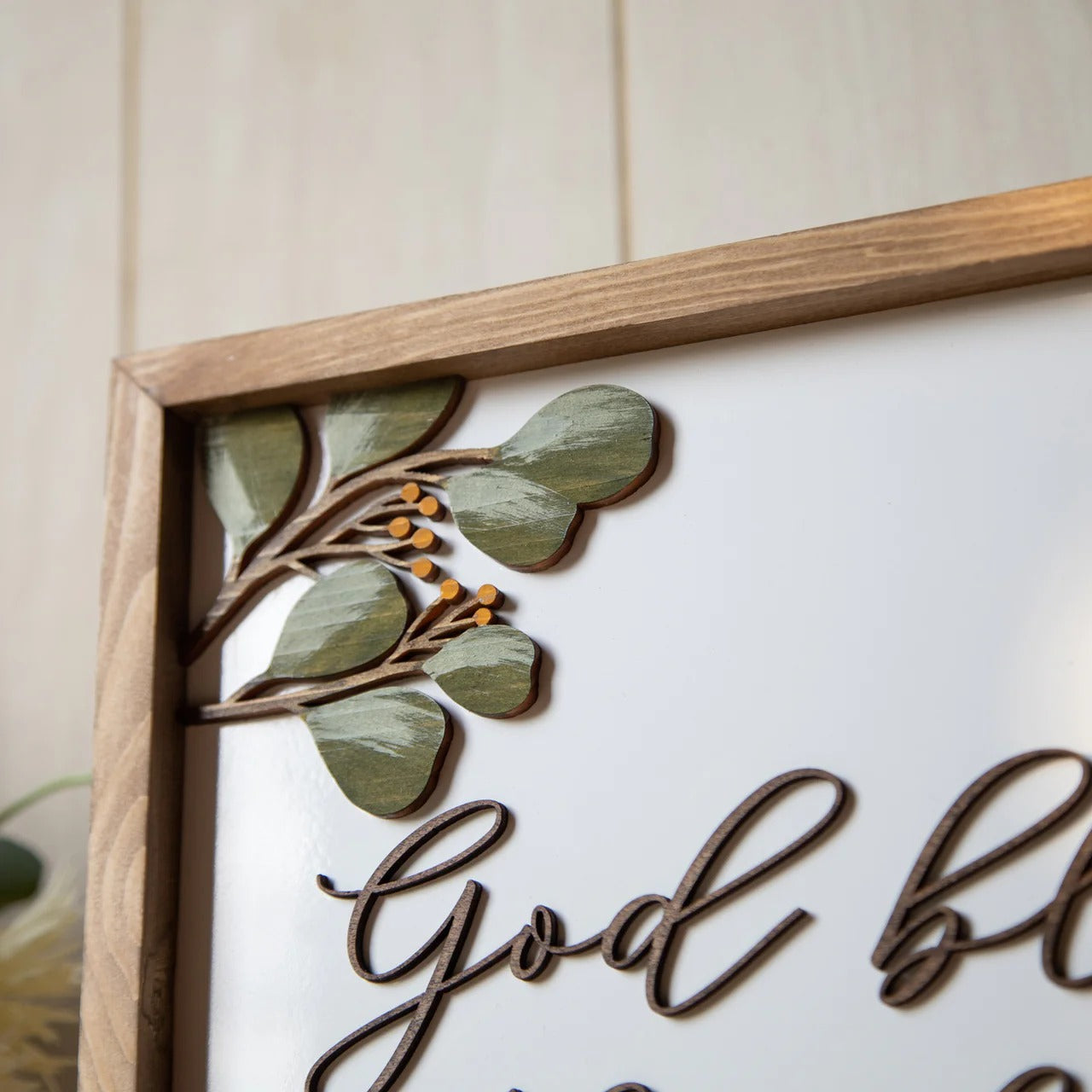 God Bless This Home | 3D Wooden Bible Verse Wall Art 30x30cm