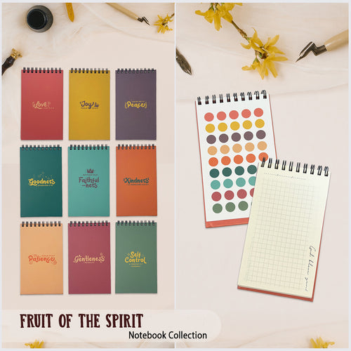 Fruit of the Spirit Spiral Notebook Set - Religious Gift & Bible Study Stationery